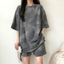 パンツ トップス 韓国 春 セットアップ 部屋着 レディース トレーナー スウェット ゆったり 春夏 夏 ルームウェア ショートパンツ ジャージ 短