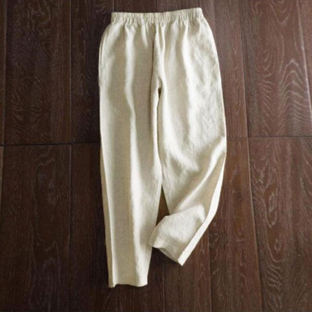 リネン100% テーパードパンツ レディース 麻 天然素材 ロングパンツ ウエストゴム サルエルパンツ リラックスパンツ 楽パン 麻 夏 涼しい おし