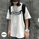 tシャツ レディース メンズ 半袖 五分袖 ゆったり カジュアル ロゴ トップス 春 夏 綿 コットン ビッグシルエット ロング丈 大きいサイズ オーバーサイズ