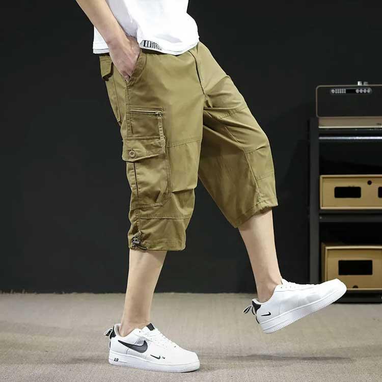 カーゴパンツ メンズ 7分丈パンツ ハーフ ショートパンツ 夏 クロップドパンツ カジュアル おしゃれ ミリタリー 迷彩 アウトドア 七分丈 おしゃれ