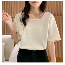 スクエアネック トップス tシャツ Tシャツ 半袖 カットソー 夏 ワッフル生地 レディース ゆったり おしゃれ 無地