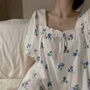 ネグリジェ 夏 半袖ワンピース 姫風ネグリジェ 花柄レース ロング丈ネグリジェ リボン ナイトロープ ルームウェア パジャマ レディース部屋着 大人可愛い