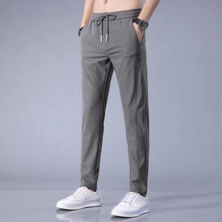 【スーパーSALE限定】2本セット!パンツ メンズ 接触冷感 速乾 アイスシルク パンツ 夏 ストレッチ ストレートパンツ 吸水速乾 チノパン 冷感パンツ 長ズ...