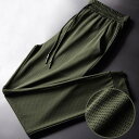 スウェットパンツ 吸水速乾 メッシュ ひんやり ストレッチパンツ 夏 サマーパンツ 接触冷感 ゴルフウェア メンズ 冷感パンツ メンズ 裾