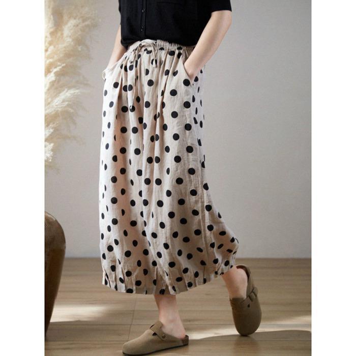 【スーパーSALE限定】ワイドパンツ 綿麻風 パンツ レディース バルーンパンツ ハイウエスト 美脚 カジュアル ズボン ゆったり ロングパンツ 大きいサイズ