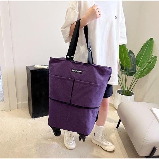 拡張可能 キャリーバッグ リュック 折りたたみ 大容量 ショッピングカート 2way キャスター付き トート..