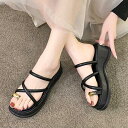 厚底 親指トングサンダル レディース美脚