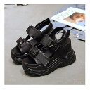 スポーツサンダル 厚底 サンダル レディース ダッドシューズ 厚底 夏 疲れない ベルクロ サンダル レディース ウェッジソール 美脚 ビーチサンダル ヒール1...