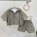 半袖パーカー ベビー カジュアルセットアップ 男の子 女の子 子ども服 キッズ フード付き 韓国風 上下セット 薄手 レイヤード 重ね着 ショートパン