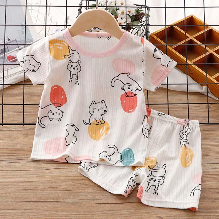 薄手 涼しい パジャマ キッズ ルームウェア 上下セット ベビー 子供服 半袖 ショートパンツ 送料無料 ..