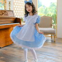 女の子 メイド服 萌え エプロン ハロウィン 可愛い 子供 女児 半袖 ドレス コスプレ 衣装 キッズ 水色 イベント 活動 撮影 プリンセス 女の子