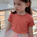 半袖 Tシャツ キッズ 女の子 メロウ 半袖カットソー トップス メローネック メロウフリル リブトップス メロウトップス カットソー 半袖 リブ ト