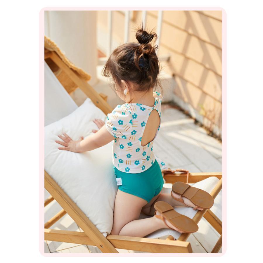 【スーパーSALE限定】水着 キッズ 女の子 子供水着 花柄 こども セパレート 3点セット 帽子付け フィットネス ベビー みずぎ 女児 スイムウェア UV対...