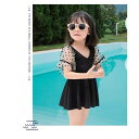 キッズ水着 女の子 ワンピース 水着 2点セット ショットパンツ付き ジュニア水着 みずぎ 半袖 女児 水遊び スイムウェア プール ビーチ 海 可愛い おすす...