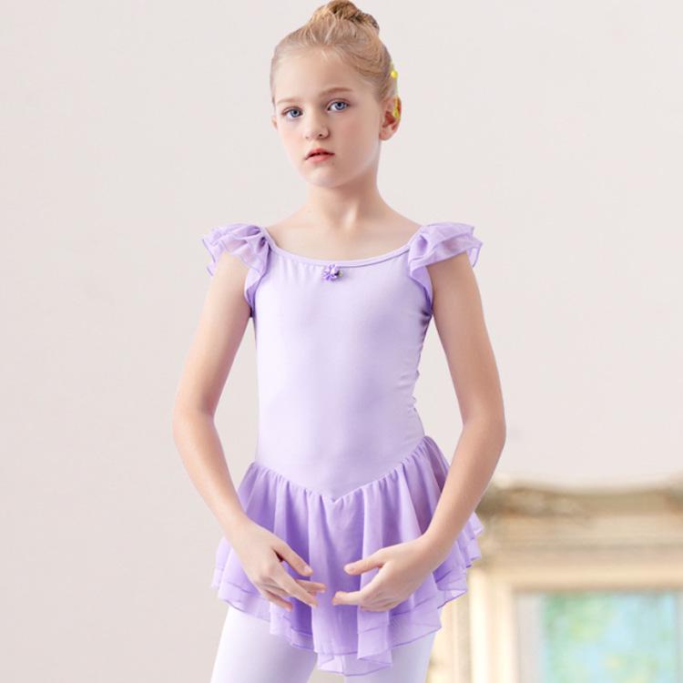 バレエレオタード キッズ 子供用レオタード 女の子 子供服 子供レオタード レオタード 一体型 シフォン..