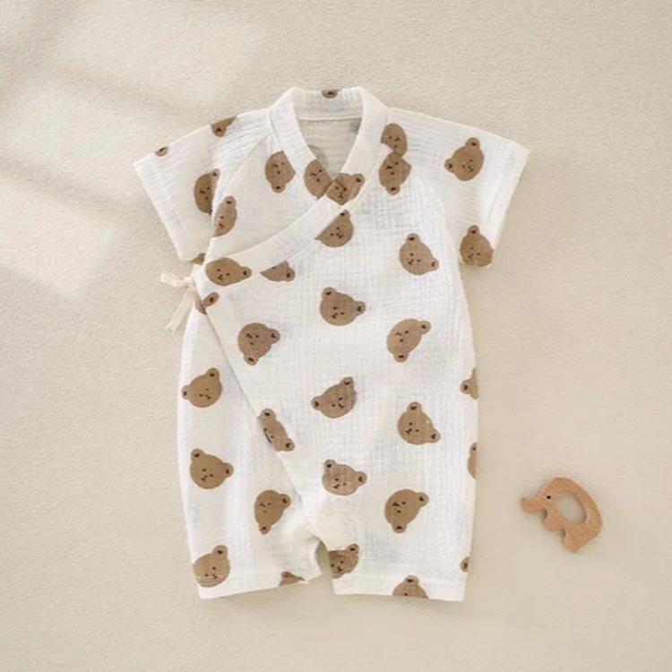 赤ちゃん ロンパース 半袖 新生児服 肌着 女の子 男の子 パジャマ 甚平 ベビー服 肌着 薄い コットン 綿 浴衣 お部屋着 キッズ 可愛い ルー