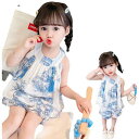 子供服 セットアップ キッズ 女の子 春夏 2点セット 上下セット キャミソール 薄手 ショートパンツ 花柄 ジュニア おしゃれ 可愛い カジュアル 新品 15...