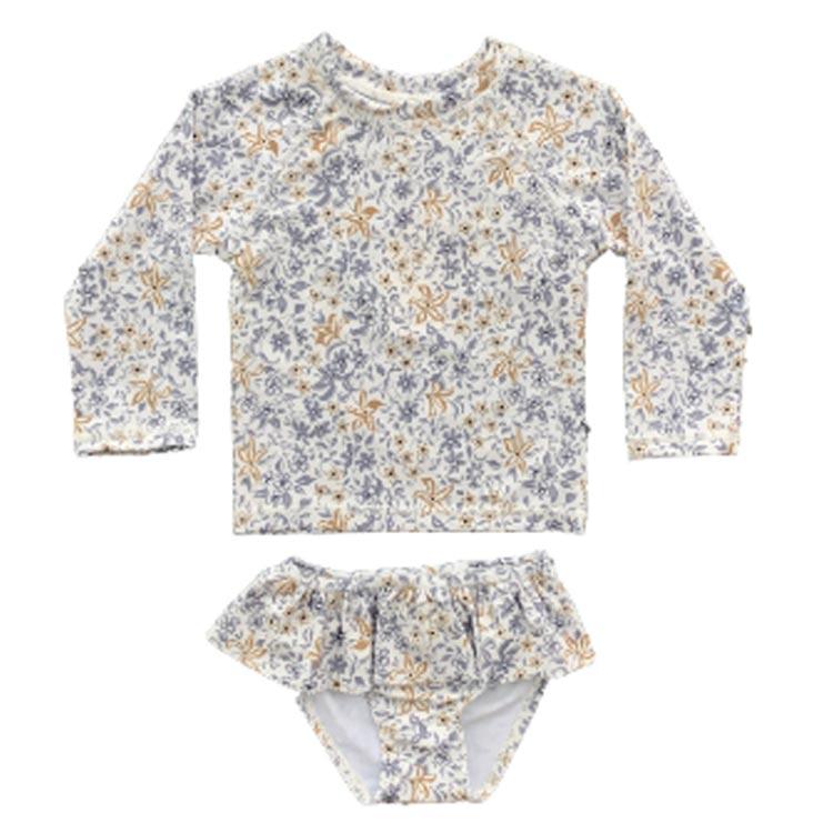 【スーパーSALE限定】水泳帽付き 水着 キッズ 女の子 セパレート 長袖 UPF50 速乾 UVカット 紫外線対策 ガールズ 子供 80 90 100 110 120 1