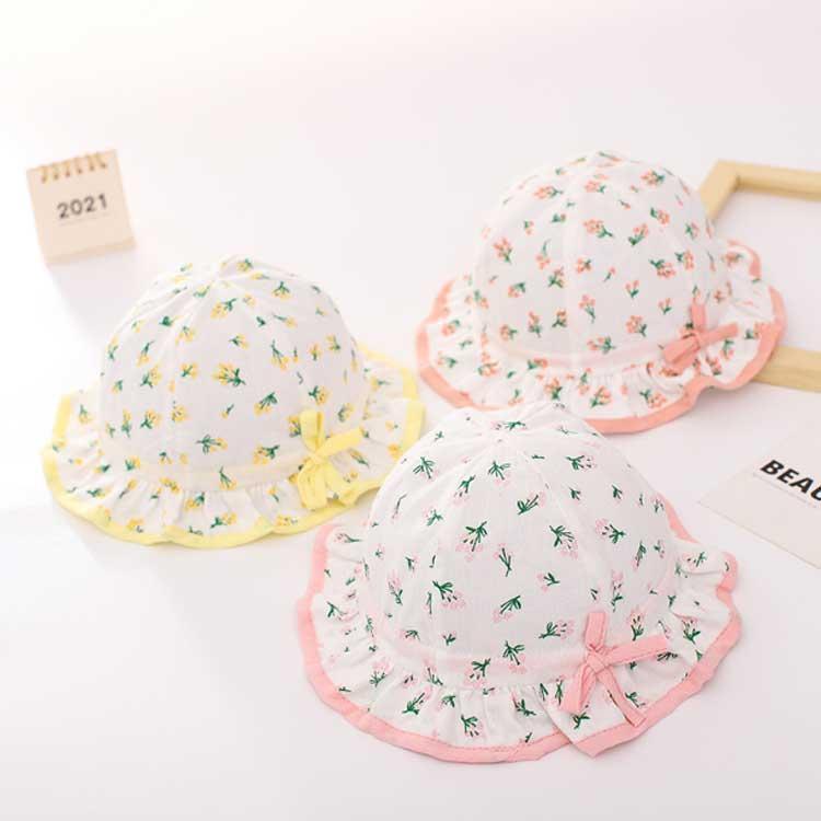 帽子 洗えるコットンハット ベビー キッズ ハット UVカット 紫外線対策 日よけ キャップ つば広 ゴムひも付 ゴム付き 薄手 日焼け防止 赤ちゃん