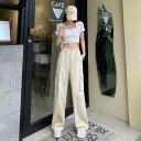 カーゴパンツ レディース イージーパンツ ワイドパンツ サイドポケット ロングパンツ ボトムス ゆったり ダンスウェア 原宿風 体型カバー カジュアル