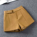 【スーパーSALE限定】ショートパンツ レディース パンツ 短パン ショート丈 無地 薄手 カジュアルパンツ ハイウエスト ワイドパンツ Aライン 美尻 ポケッ...