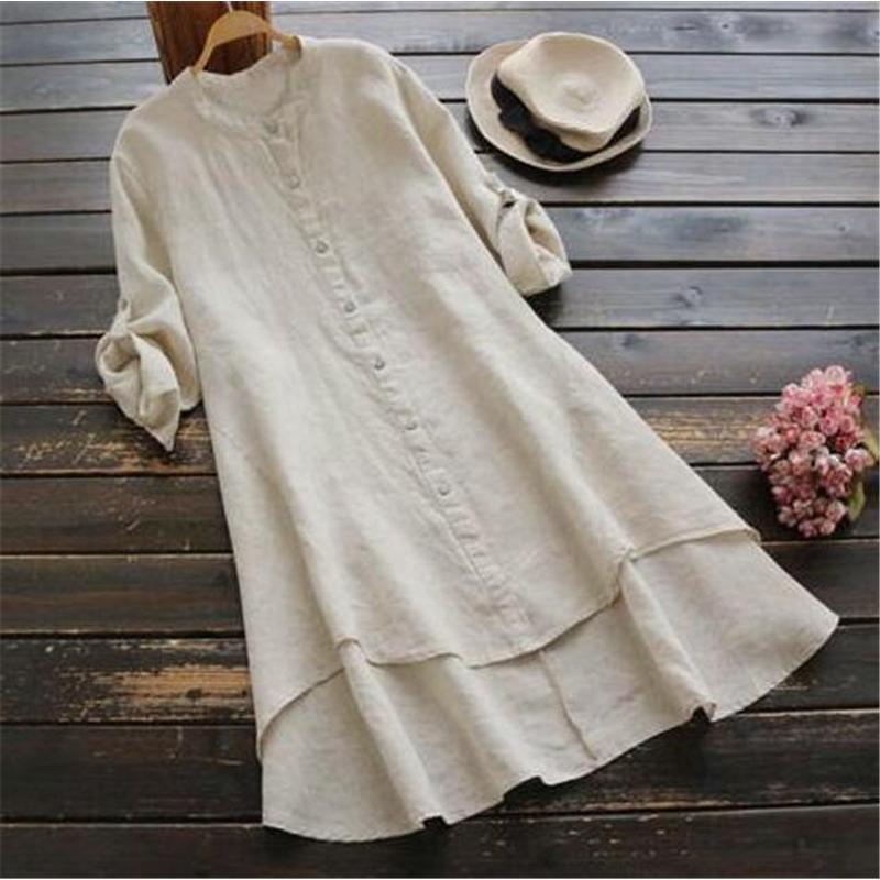 チュニック レディース ロングシャツ ワンピース シャツ ロング丈 長袖 リネンシャツ 綿麻 シャツワンピース 薄手 シンプル 大人