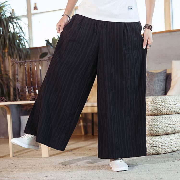 ワイド パンツ ウエストゴム メンズ リネン 麻 夏 レディース ユニセックス イージーパンツ 麻パンツ ウエストゴム シェフパンツ バギーパンツ ワ