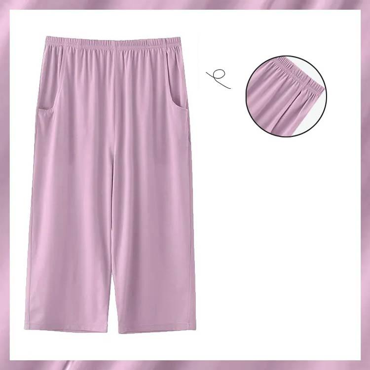 涼しい ルームウェア 春夏 レディース ルームパンツ 7分丈 可愛い 部屋着 ワイドパンツ ハーフパンツ コットン ステテコ ひざ下 イージーパンツ