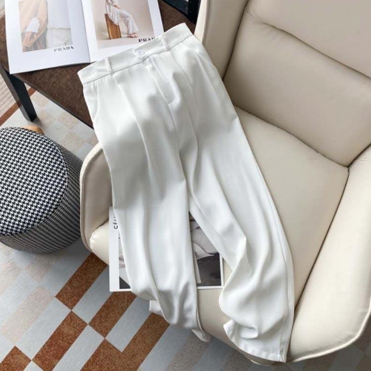 【スーパーSALE限定】レディース オフィス ゆったり 涼しい パンツ ロング 通勤 センタープレスパンツ ボトムス 伸びる ワイドパンツ 薄手 ハイウエスト 細見え きれ