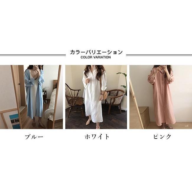 春 夏 シャツワンピ レディース ロングシャツ 白 ワンピース ロング シャツ ゆったり リネンシャツ マキシワンピース 長袖 シャツワンピース 無地