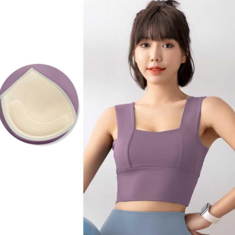 スポーツブラ 揺れない スポブラ スポーツ 下着 ブラ ブラジャー ヨガウェア ヨガ トップス カップ付 ホットヨガ ノンワイヤーブラジャー 胸を小さ