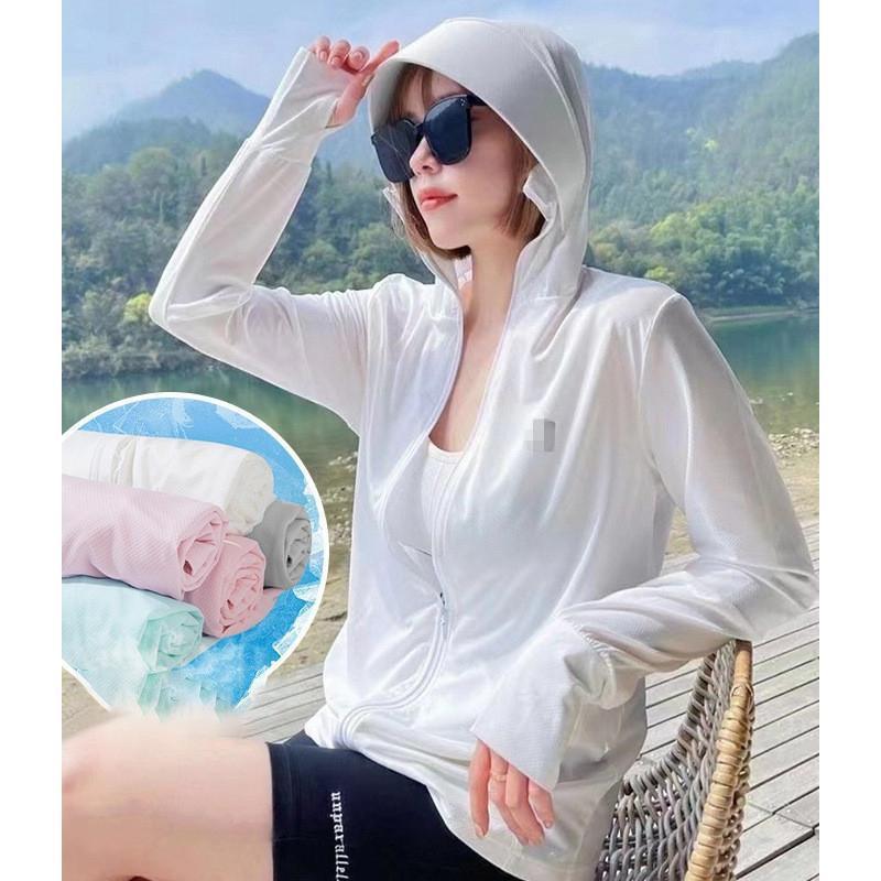 UVカット パーカー 接触冷感 UPF50 速乾 フェイスカバー 指穴 つば付き ラッシュガード 紫外線対策 トップス 長袖 薄手 レディース 夏