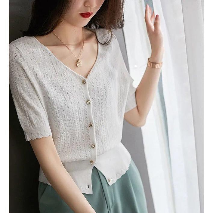 カーディガン 夏新作 レディース UVカット 接触冷感 半袖 透け感 Vネック 紫外線対策 冷房対策 日焼け対策 吸汗速乾 薄手 カーデ ひんやり サマーニット カジュ
