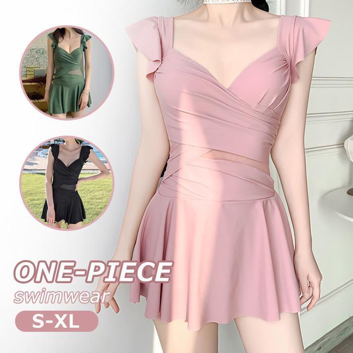 【スーパーSALE限定】水着 レディース 体型カバー ワンピース オールインワン ハイネック 体型カバー水着 オトナ女子 ママ水着 20代 30代 40代 ぽっ...