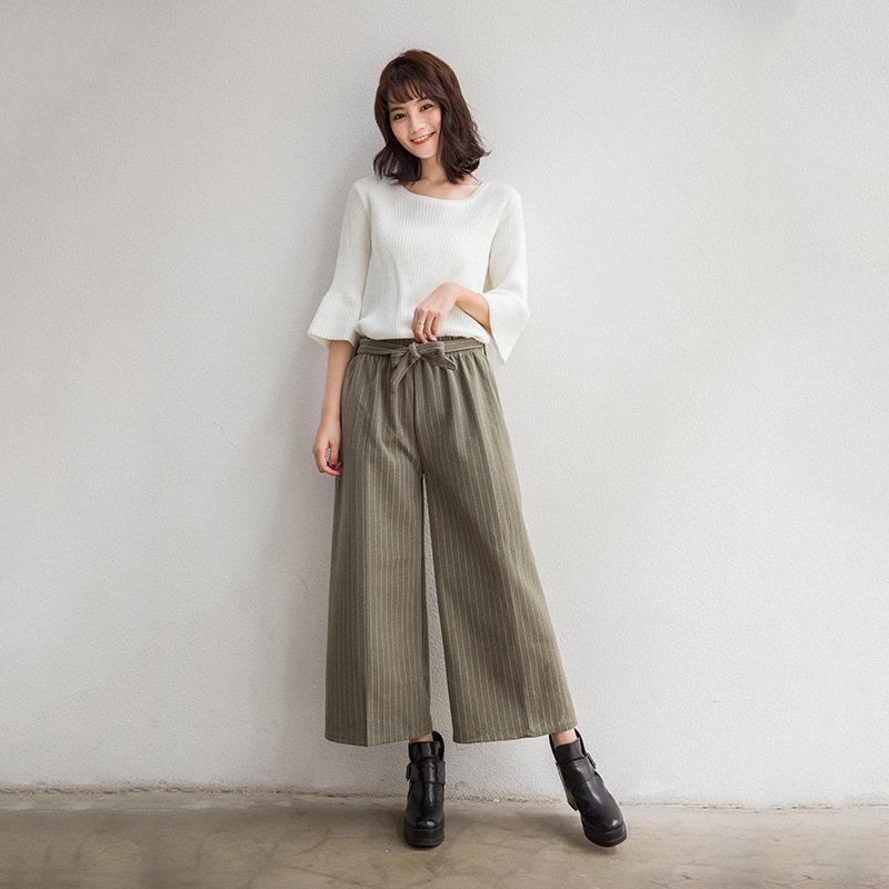 ガウチョパンツ ワイドパンツ 春 夏 秋 レディース おしゃれ 9分丈 リボン 秋 きれいめ ゆったり 体型..