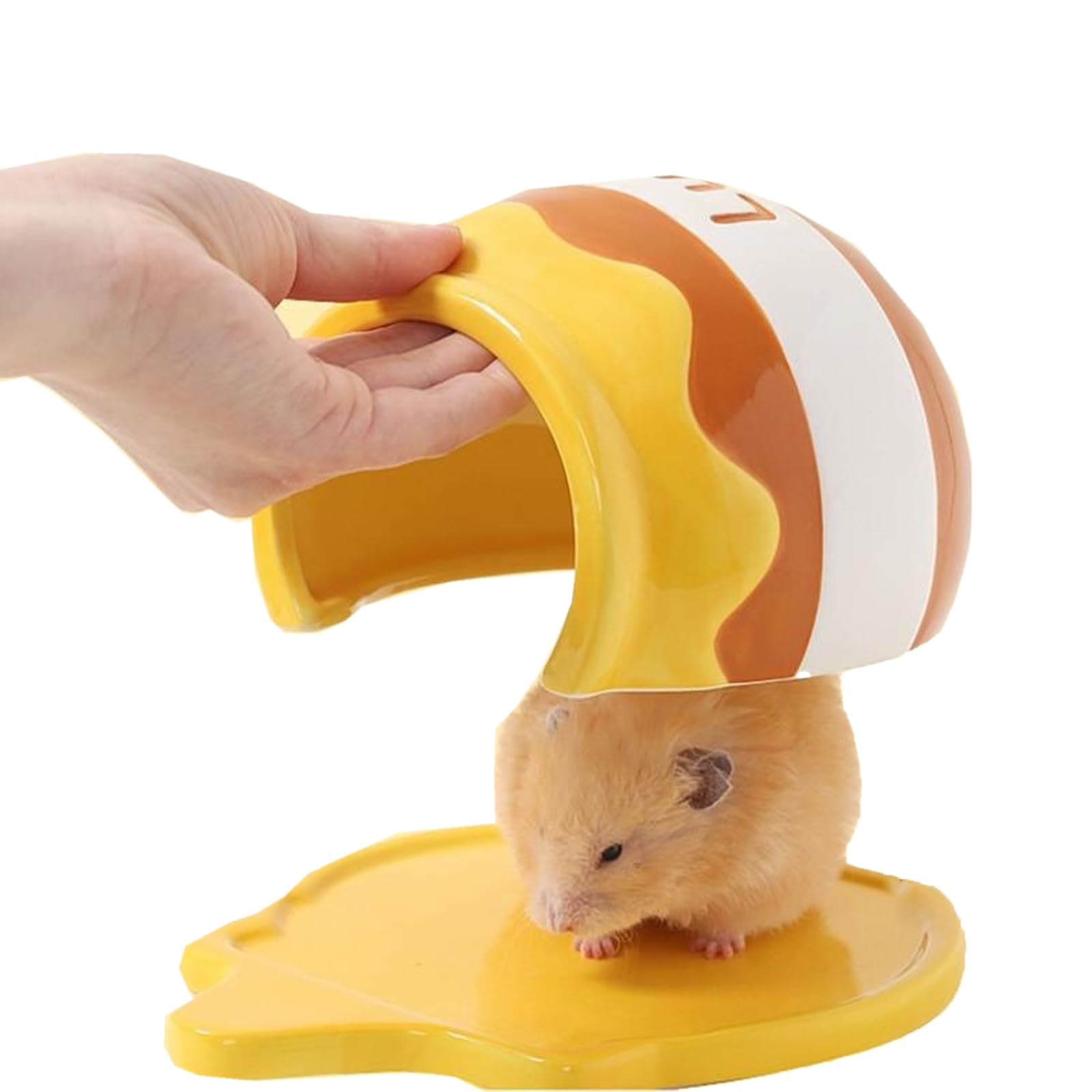 ハムスター ハウス、ミツバチ ひんやりハウス、 夏 陶器 ひんやりハウス 、冷房対策 ペット用品 洗える..