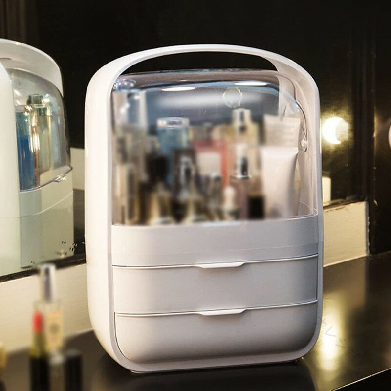 化粧品収納ボックス 透明化粧品ケース ガラス製 Fタイプ 化粧品収納ラック 強い耐久性で整理簡単 メイクボックス コスメ収納 透明アクリルケース 卓上収納 引き出し小物 化粧品入れ おしゃれ透明ガラス 8仕切り仕様