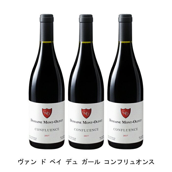 [3本まとめ買い] ヴァン ド ペイ デュ ガール コンフリュオンス 2018年 クロ デュ モン オリヴェ フランス 赤ワイン フルボディ フランスワイン コート デュ ローヌ フランス赤ワイン カリニャン 750ml