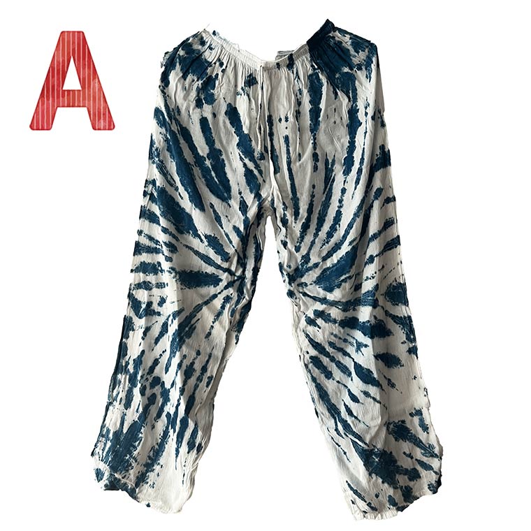 タイパンツ ブルー タイダイ柄 ゆったりしたパンツ パンツ ズボン サマーパンツ 涼しいパンツ クール タイダイ染め アジアンパンツ アジアン おしゃれ かっこいい 個性的 プレゼント カジュアル 可愛い 人気
