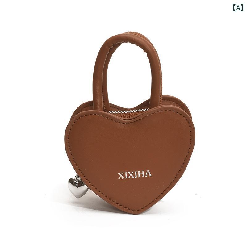 バッグ 女の子 韓国風 ショルダー 斜めがけ ハンド 手提げ チェーン式 鞄 ハート ステッチ 切り替え PUレザー 軽量 普段使い プリンセス 上品 かわいい ファッション お出かけ デイリー