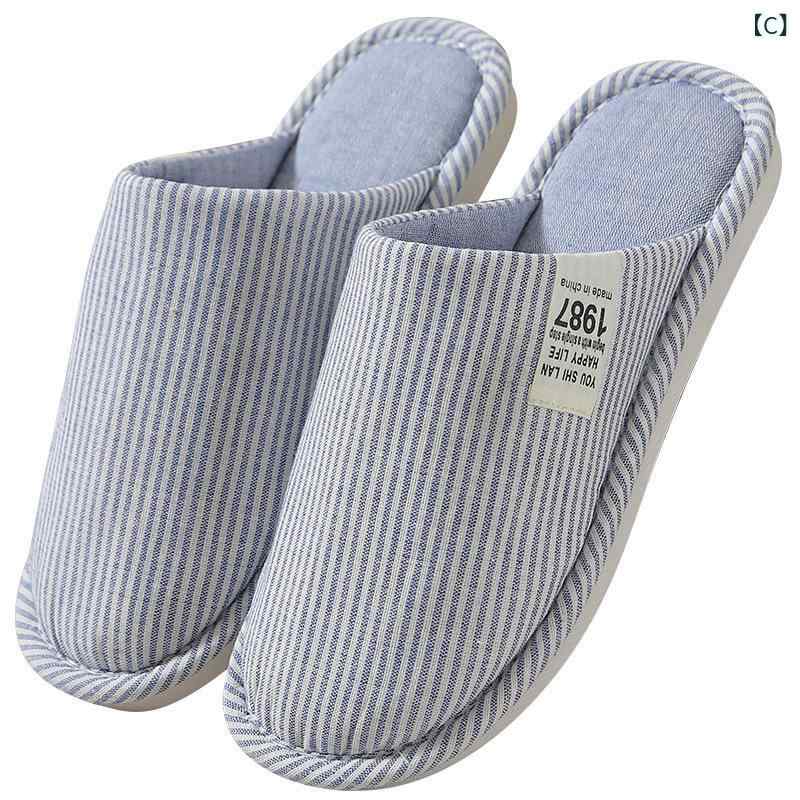 スリッパ メンズ 男性用 麻 綿混素材 通気性 吸汗性 つま先保護 ルームシューズ 室内履き 家庭用 オフィス 来客用 PVCソール 滑り止め シンプルデザイン オールシーズン