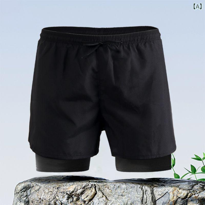 水着 メンズ ビーチパンツ サーフパンツ 海 プール 温泉 リゾート 速乾 ダブルレイヤー スイムショーツ ボードショーツ マリンスポーツ レジャー
