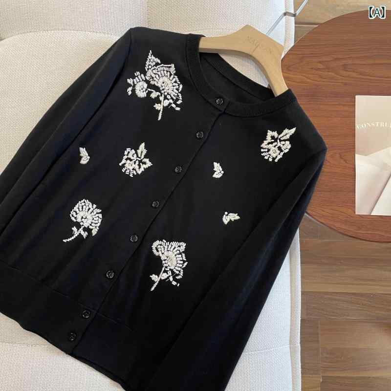 楽天市場】・ビーズ刺繍 ニットカーディガン・の通販