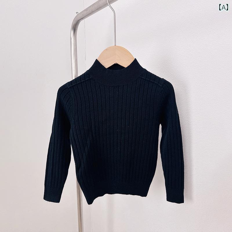 子供服 女の子 ニット セーター ベビー トップス インナー ハイネック 秋冬 暖かい 防寒 アクリル ポリ..