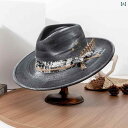 ハット フェドラ レトロ ジャズスタイル フェイクウール フェルトハット つば広 リボン タッセル アシンメトリー 秋冬 通気性 保温性 クラシック アンティークブラック キャメル(x2)