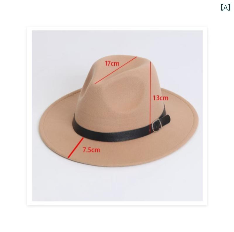 ハット ユニセックス 秋冬 ウールフェルト 中折れ帽 レトロ イギリス風 つば広 ベルト装飾 カジュアル ブリティッシュスタイル 普段使い お出かけ おしゃれ 男女兼用