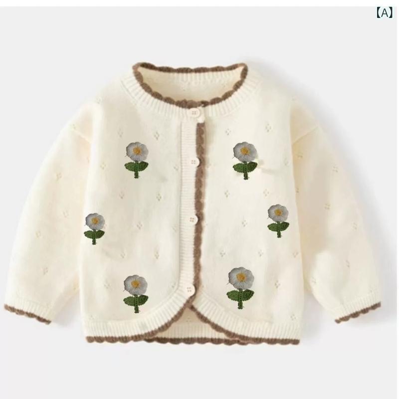 ニットカーディガン 女児 ベビー キッズ 子供用 薄手 おしゃれ かわいい アウター 長袖 ボタンフロント..
