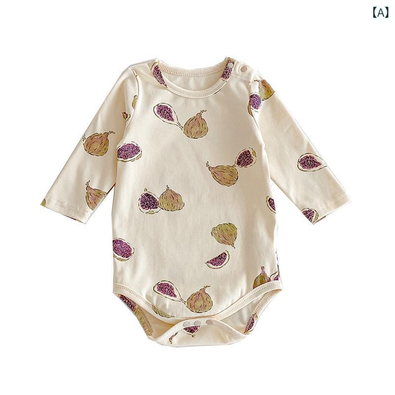 ロンパース ベビー カバーオール 長袖 綿100% 春夏 外出着 男女兼用 カジュアル 赤ちゃん服 ボディスー..