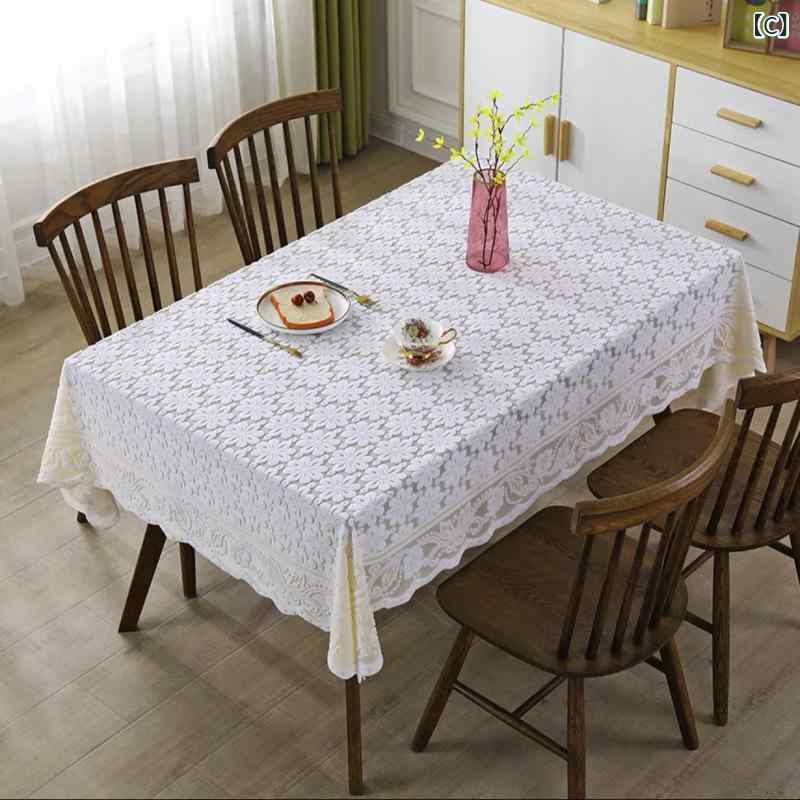 テーブルクロス 厚手 レース 食卓 リビング ダイニング 防塵 マルチカバー コーヒーテーブル 冷蔵庫 テレビ ベッドサイド ナイトテーブル 家具保護 インテリア おしゃれ エレガント 花柄 ダストカバー