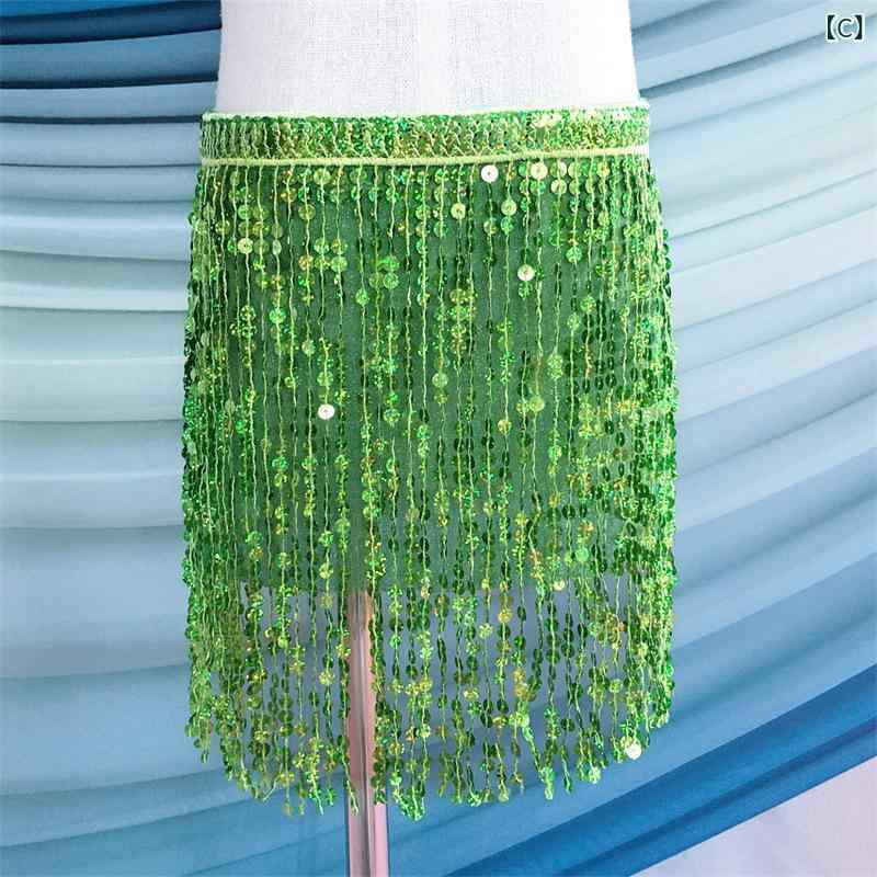ベリーダンス キッズ 子供用 パール 刺繍 フリンジ スパンコール ヒップスカーフ ローズレッド 黄色 黒 ヒョウ柄 ゼブラ柄 エスニック 民族風 レトロ 練習 レッスン 発表会 舞台 衣装 コスチューム 腰飾り ハンドメイド(x2) 3